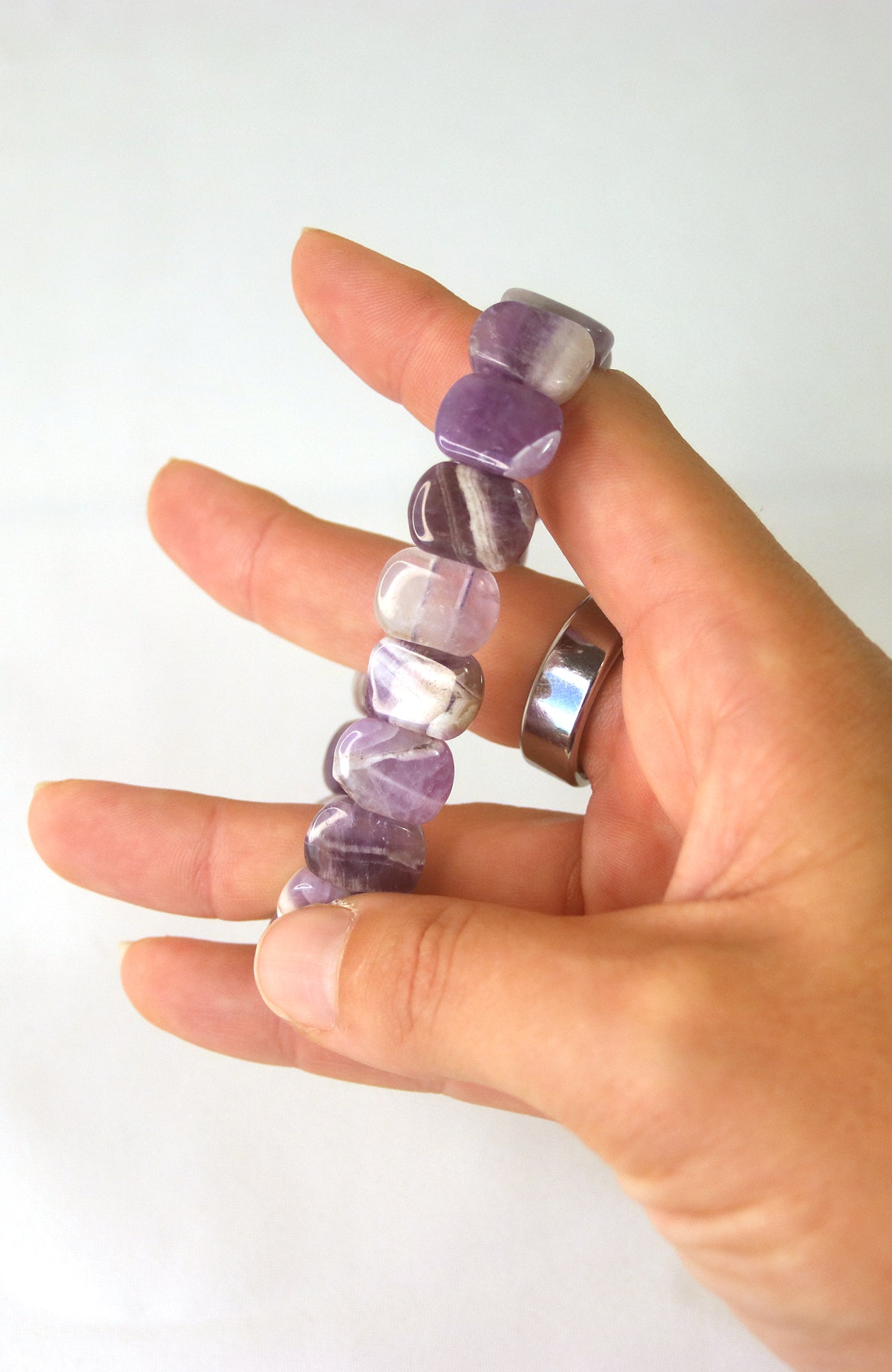 Amethyst Squared Oval Bracelet